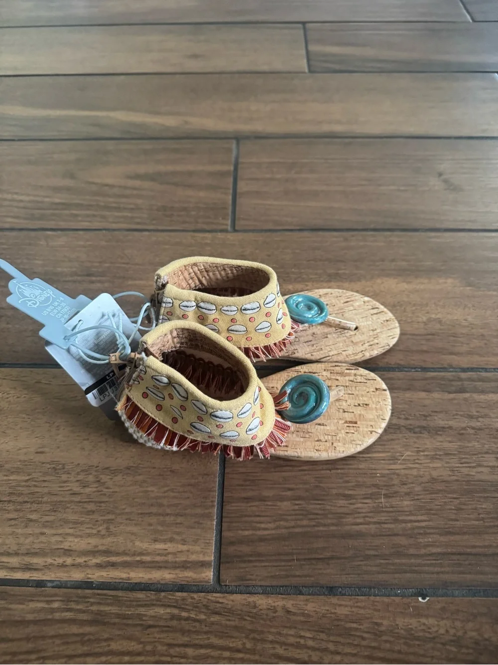 DISNEY  Moana Costume Shoes for Kids Zip Back Toddler Sandals Size 9/10